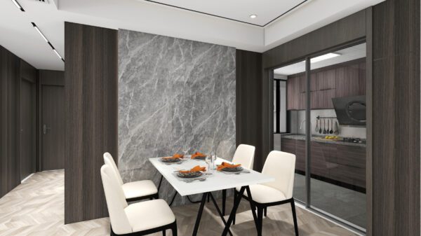 PVC Wandpaneel 120x260 cm Oxy Dunkelgrau Marmoroptik - Image 2