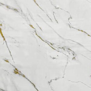 PVC Wandpaneel 120x260 cm Weiß-Gold Marmoroptik –
