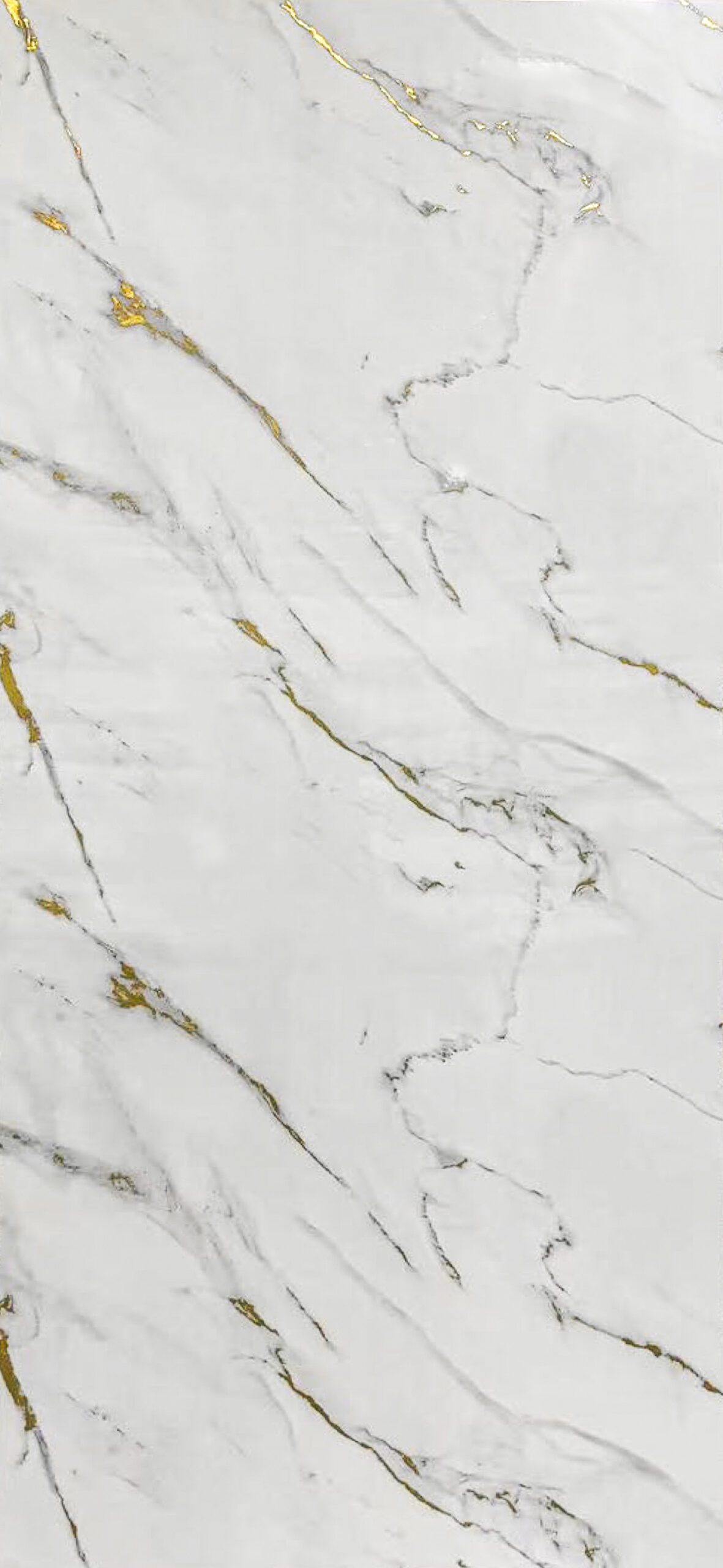 PVC Wandpaneel 120x260 cm Weiß-Gold Marmoroptik –