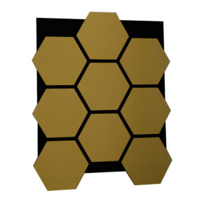 Akustik Hexagon Paneel 76x62 cm Spiegel Gold