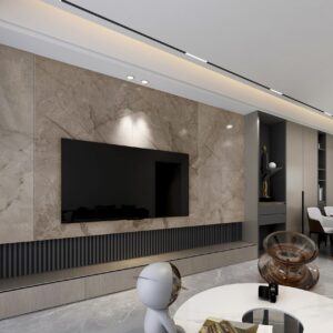 PVC Wandpaneel 120x260 cm Beige-Braun Marmoroptik