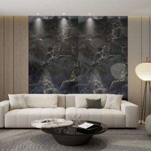 PVC Wandpaneel 120x260 cm Nero Portoro Marmoroptik