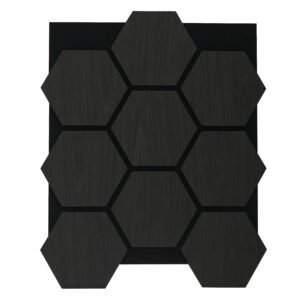 Akustik Hexagon Paneel 76x62 cm Eiche Schwarz