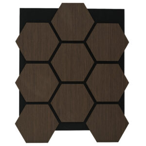 Akustik Hexagon Paneel 76x62 cm Walnuss Dunkel